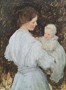 E.Phillips Fox Mother and child oil painting on canvas